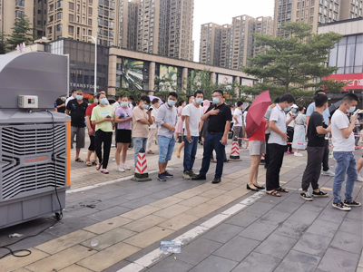 東莞全城核酸檢測(cè)，瑞泰風(fēng)關(guān)愛在行動(dòng)，斗酷暑，送清涼！