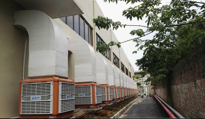 紡織廠降溫設(shè)備，水冷式空調(diào)室外安裝圖片室外